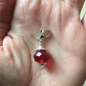 Origami Owl Red and Silver Charm